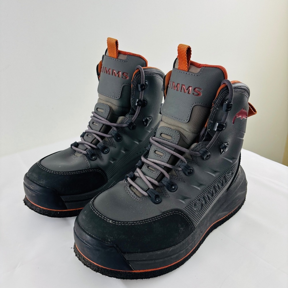 Simms Freestone Felt Sole Fly Fishing Wading Outdoor Boots Gray Gunmetal Mens 7